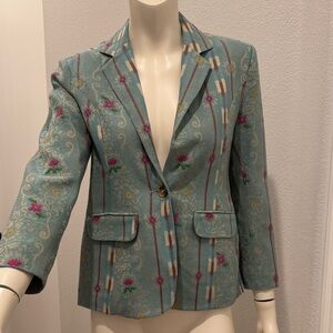 Sundance Blue Floral Women's Blazer XS